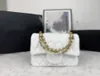 Mini sac à bandoulière avec chaîne de perles de styliste, sacoche à la mode classique à carreaux souples, nouvelle collection t5