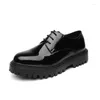 Casual Schoenen Mannen Kantoor Business Hoge Platform Lakleer Merk Mannelijke Harajuku Koreaanse Streetwear Vintage Bruiloft Schoen