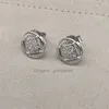 Creative Women Vintage Twist för 925 Girl Designer Square Diamond Stud Earrings Winding Geometric Round Stone Handmased Party Silver Color Jewelry Earring