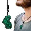 Decorative Figurines Crystal Necklace Women Malachite Portable Pointed Gemstone Pendant With Cord For