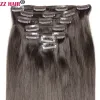 Extensions ZZHAIR Clips In 100% Human Hair Extensions 16"24" Machine Made Remy Hair 7Pcs Set 120g160g Full Head Straight Natural