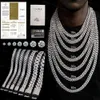 Hiphop Necklace For Men Women Iced Out 18Mm 4 Row New Square Sterling Sier Vvs Moissanite Cuban Link Chain
