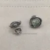 Vintage Luxury Stud örhängen för kvinnor med bländande grön kubik zirkon transparent sten 10 färg tillgänglig grossistpärldesigner örhänge