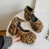 Pumps 2022 Women's Pumps Autumn New Fashionable Female Shoes Sweet Leopard High Heels Leopard Paltform Shoes Gothic Women Plush Rome