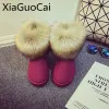 Buty Europa i moda w stylu amerykańskim Zimowe buty śnieżne zamsz Faux Fur Wodoodporne buty śnieżne buty slipon buty