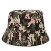 Berets Summer Foldable Bucket Hat For Children Cotton Animal Stars Print Outdoor Sunscreen Hunting Cap Fisherman Hats Kids Accessories