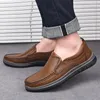 Casual Schuhe Männer Echtes Leder Luxe Loafers Turnschuhe 2024 Mode Bequeme Flache Handgemachte Retro Loafer Herren