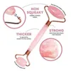 Face Massager Natural Rose Quartz Gua Sha Set and Body Jade Stone Roller Beauty Massage Tool 240322