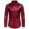 Chemises décontractées pour hommes # 4719 Printemps Automne Noir Rouge Or Chemise à manches longues Hommes Vêtements de danse Vintage Imprimé Streetwear