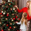 Dekoracja imprezy 10pcs świąteczne łuki z dzwonami mini Bowknot DIY Prezent Craft Ozdar na świąteczne drzewo wiszące dekoracje