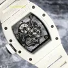 Athleisure Watch RM Wristwatch Montre RM055 TI Full Skeleton Dial Mens Watch Manual Mechanical White Ceramic Large Dial