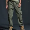 Calças masculinas 2024 primavera tático homens carga algodão casual multi-bolso militar homens pantalon homme abz217