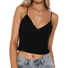 Tanques femininos DZ-DZ Mulheres Sexy Lace Trim Crop Camisole Spaghetti Strap Sem Mangas Slim Fit Cami Y2K E Meninas Fairy Grunge Tank Tops