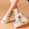 Sandalen 12 Cm Super Hoge Hakken Mode Sneakers Vrouwen Koe Lederen Wiggen Gladiator Vrouwelijke Open Teen Platform Pompen Casual Schoenen