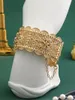 Bracciale arabo di lusso color oro da sposa con lato aperto da donna, cristallo placcato con fascino, abito da sposa algerino, regalo di gioielli