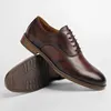 Casual Schoenen A042 Grote Maat 39-46 Vintage Kantoor Mannen Jurk Echt Leer Mannelijke Loafers Britse Schoenen Mode man