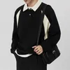 Bluzy męskie 2024 Streetwear Long Rleeve koszulki Polo Modna Patchwork Lapel Button Pullover Tops For Men Clothing Casual Shirt