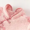 Dave Bella Vestidos para bebês meninas de inverno vestido de malha infantil flores rosa com carteira DB4238053 240311
