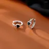 Creolen Silber Farbe Kupfer Schwarz Liebe Herz Twist Für Frauen Einfache Coole Accessoires Alle Passenden Ohrringe Mädchen Earing