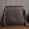 Bag Men's Shoulder Bags Genuine Leather Crazy Horse Male Crossbody Messenger IPad Vintage Business Hasp Man Father's Day