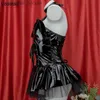 Cosplay Costumes d'anime gothique sexy petit diable jeu de rôle femme Halloween robe de soirée Lolita sombre bandage en cuir PU anime Y2k jeu de rôle setC24321