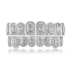 Rap Shining Vergulde Iced Out CZ Mond Tanden Grillz Caps Top Bottom Grill Set Mannen Vrouwen Vampire Grills Rock Punk Rapper Accessoires voor Mannen Hiphop Sieraden