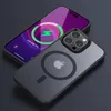 Роскошный противоударный чехол Magsafe с магнитной броней для iPhone 15 14 13 12 11 Pro Max Plus, матовый прозрачный прозрачный жесткий чехол для ПК