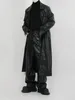 Men's Jackets Long Coat PU Leather Trench Autumn And Winter Texture Over The Knee