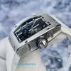 Reloj de pulsera informal, reloj de pulsera Unisex RM RM023, esfera hueca, Material de platino de 18K, reloj mecánico automático para hombre, tipo barril