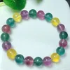 Decorative Figurines High Quality Natural Fluorite Crystal Healing Bead Bracelet For Women Man Special Jewelry Gift