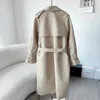 Women's Trench Coats designer brand high-end Triumphal Arch Early Autumn New Ce Khaki Coat in Mid Length, Stylish and High-end Retro Jacket for Casual Women 30QX