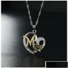 Colliers pendentif Colliers pendentif mode lettre maman coeur forme incrusté cristal collier fête des mères cadeau haute qualité bijoux entier Dhjle