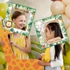 Party Decoration 6pcs Jungle Animals Frame Po Prop Tracloth Birthday Decor for Home Kids Baby Shower Wild One Safari Supplies