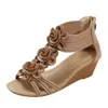 Sandálias de salto poe na moda chinelos de verão senhoras sola grossa sapatos romanos sandália saltos fenty slides 240228