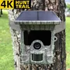 Caméras de chasse 4K haute définition chasse sentier piège caméra vision nocturne WiFi panneau solaire vidéo étanche IP66 faune sport caméra activée Q240321