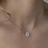 Anhänger Halsketten Mode Dame Einfache Wunderschöne Halskette Hochzeitszeremonie Zubehör Mit Hellem Kristall Chic Vielseitiger Schmuck Für Frauen