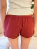 Shorts femininos vermelho xadrez reta mulheres verão cintura elástica botões casual doce calça curta algodão y2k calças vintage casa roupa interior