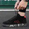 Boots Red High Top Sneakers Women Shoes 2022 Spring Canvas Running Women's Casual Sport Shoes Man Graffiti Basket Femme Big Size 3544