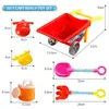 Sand Play Water Fun Super Wings Exclusive 6PCS Jett Summer Beach Set Trolley Buckets Sand Shovel Molds Rake Watering Can Water Play Toys for Kid 240321