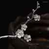 Pinces à cheveux Amxiu épingles à cheveux en forme de fleur de prunier faites à la main en argent sterling 925, bijoux pour femmes, accessoires de coiffure pour fête de mariage