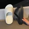 Zapatillas Moda Mujer Verano Estilo Suave Hogar Antideslizante Palabra Resbaladiza Baño Sandalias Al Aire Libre Interior