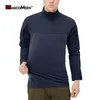 Magcomsen Mens Tactical T-shirts Crewneve z długimi rękawami Pracujące koszule wędkarskie z 1/4 zamek błyskawicznego 240315