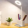 Table Lamps LED Desk Lamp Multi-Function Reading Three Color Temperature Storage Box And Mobile Phone Holder(1250 MAh)