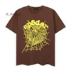 Designer T -shirt heren t -shirt mode spider 555555 Men dames spider hoodie schuim bedrukte spider web losse mode shirts crew nek korte mouw spider tracksuit 2679