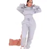 Women Fashion Streetwear 2 Piece Set Womens Hoodies Joggers Long Sleeve Pants Solid Tracksuit