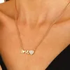 Pendentif Colliers Light Luxe Brillant Zircon Lettre Collier d'amour pour les femmes Design créatif Rétro Bijoux en métal en forme de coeur