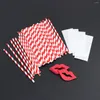 Disposable Cups Straws 40 PCS Red Lips And Paper Decorative Cocktail Drinking For Graduation Party Decoration Supplies