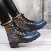 Boots 'Blue Moon och Sun' 3D Printed Mönster Plus Size Fashion Print Women's Boots