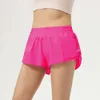 Lu Dames Yoga Shorts Outfits met Oefening Fitnesskleding Hotty Short Meisjes Hardloopbroeken Sportkleding Zakken Hot Shorts 2,5 Inch