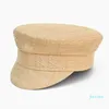 Береты Береты женские летние CPA соломенная кепка с вышитыми буквами плоский козырек